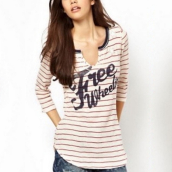 Free People Tops - Free People We The Free Patriotic Free Wheelin Striped Henley Size Medium